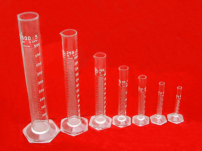 Hexagonal base measuring cylinder